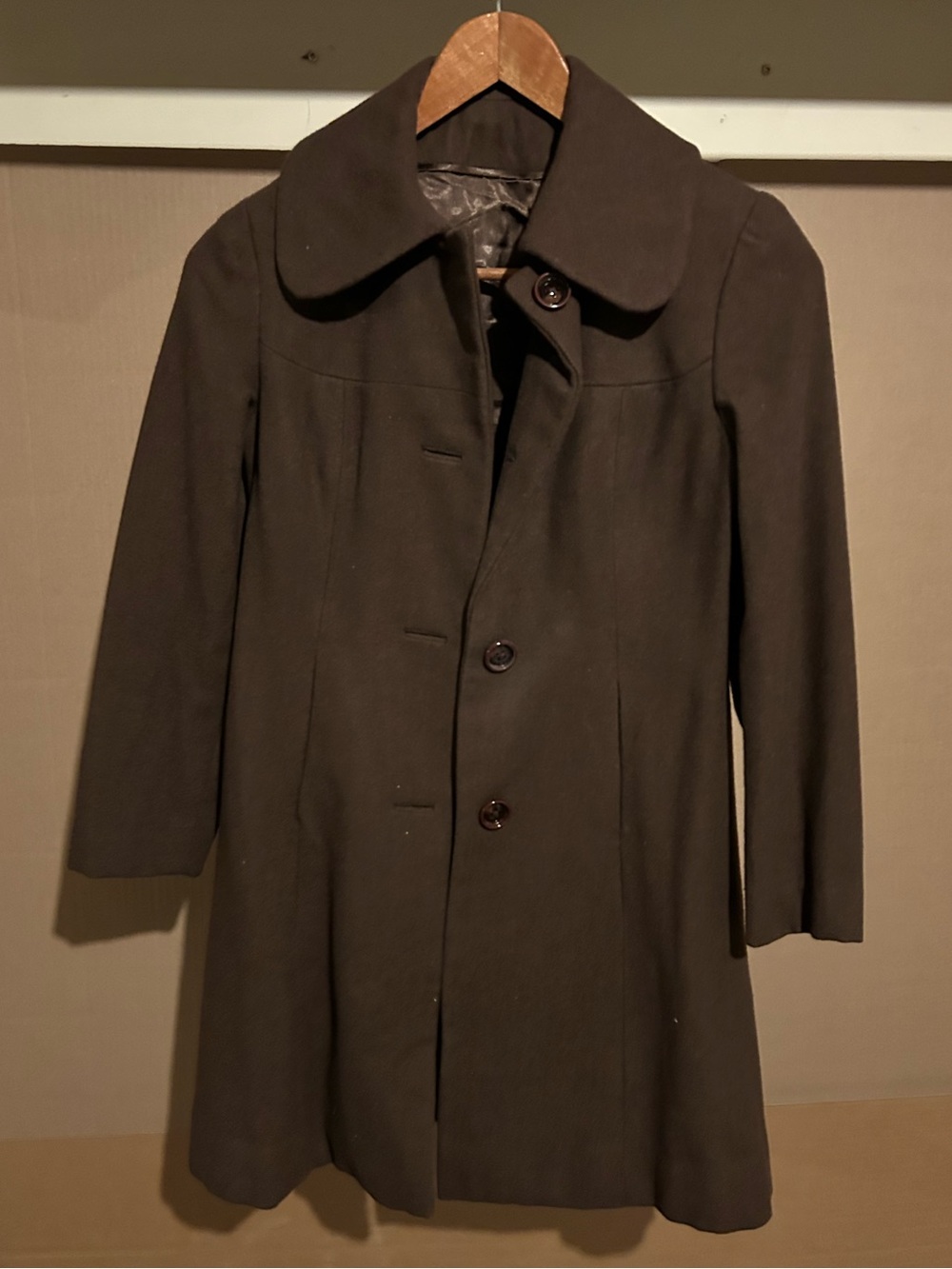 Vintage Women’s Brown Button Wool Coat